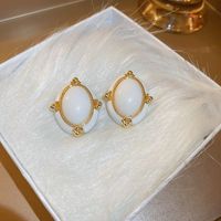 Vintage Style Heart Shape Alloy Plating Artificial Rhinestones Women's Earrings 1 Pair sku image 8