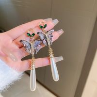 Vintage Style Heart Shape Alloy Plating Artificial Rhinestones Women's Earrings 1 Pair sku image 40