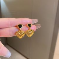 Vintage Style Heart Shape Alloy Plating Artificial Rhinestones Women's Earrings 1 Pair sku image 10
