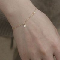 Fashion Letter Silver Plating Inlay Zircon Bracelets 1 Piece sku image 2