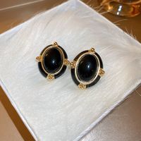 Vintage Style Heart Shape Alloy Plating Artificial Rhinestones Women's Earrings 1 Pair sku image 7