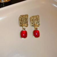 Vintage Style Heart Shape Alloy Plating Artificial Rhinestones Women's Earrings 1 Pair sku image 28