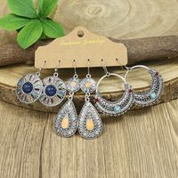 Ethnic Style Color Block Water Droplets Alloy Enamel Turquoise Women's Drop Earrings 1 Pair main image 3
