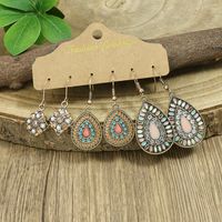 Ethnic Style Color Block Water Droplets Alloy Enamel Turquoise Women's Drop Earrings 1 Pair main image 4