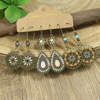 Ethnic Style Color Block Water Droplets Alloy Enamel Turquoise Women's Drop Earrings 1 Pair main image 5