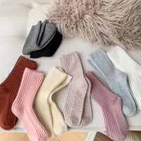 Frau Japanischer Stil Einfarbig Nylon Wolle Jacquard Crew Socken main image 5