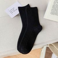 Women's Japanese Style Solid Color Nylon Wool Jacquard Crew Socks sku image 10