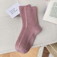 Women's Japanese Style Solid Color Nylon Wool Jacquard Crew Socks sku image 8