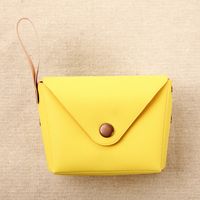 Unisex Solid Color Pu Leather Buckle Coin Purses sku image 2