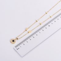 Simple Style Round Number Stainless Steel Plating Rhinestones Pendant Necklace 1 Piece main image 4
