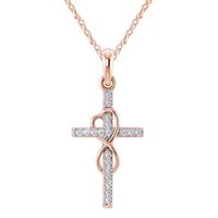 Elegant Cross Alloy Plating Artificial Diamond Women's Pendant Necklace main image 4
