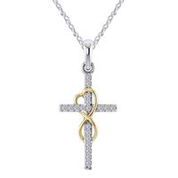 Elegant Cross Alloy Plating Artificial Diamond Women's Pendant Necklace main image 1