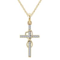 Elegant Cross Alloy Plating Artificial Diamond Women's Pendant Necklace main image 3