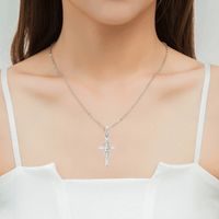 Elegant Cross Alloy Plating Artificial Diamond Women's Pendant Necklace main image 2