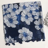 Women's Vintage Style Geometric Cotton Tassel Cotton Linen Scarves sku image 5