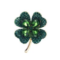 Fashion Four Leaf Clover Alloy Plating Rhinestones Women's Brooches main image 1