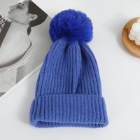 Unisex Simple Style Solid Color Pom Poms Crimping Wool Cap main image 5