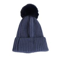 Unisex Simple Style Solid Color Pom Poms Crimping Wool Cap main image 4
