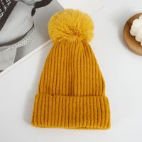 Unisex Simple Style Solid Color Pom Poms Crimping Wool Cap sku image 2