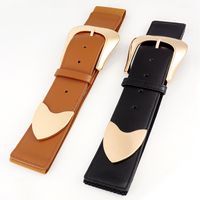 Simple Style Heart Shape Pu Leather Alloy Plating Women's Leather Belts 1 Piece main image 1