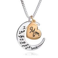 1 Piece Mama Simple Style Letter Moon Heart Shape Alloy Plating Mother's Day Women's Pendant Necklace sku image 1