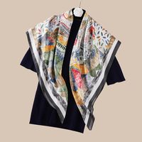 Women's Fashion Geometric Satin Silk Scarves sku image 14