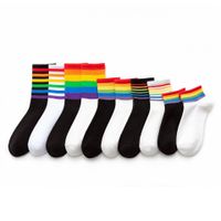 Women's Casual Rainbow Cotton Crew Socks main image 3