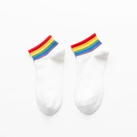 Women's Casual Rainbow Cotton Crew Socks sku image 1