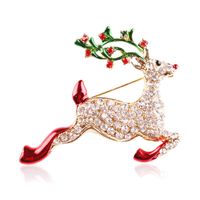 Fashion Christmas Tree Elk Alloy Plating Rhinestones Women's Brooches main image 5