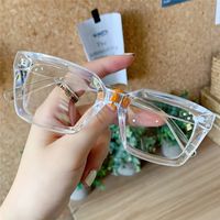 Simple Style Solid Color Pc Square Patchwork Full Frame Optical Glasses main image 1