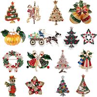 Fashion Christmas Tree Elk Alloy Plating Rhinestones Women's Brooches main image 1