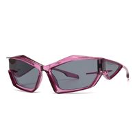 Fashion Color Block Pc Special-shaped Mirror Patchwork Full Frame Men's Sunglasses sku image 2