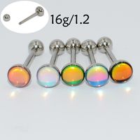 1 Piece Tongue Rings Simple Style Gradient Color 304 Stainless Steel Resin Polishing Tongue Rings main image 4