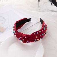 Retro Knot Four-sided Bomb Inlay Beads Hair Band 1 Piece sku image 4