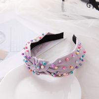 Retro Knot Four-sided Bomb Inlay Beads Hair Band 1 Piece sku image 7