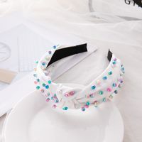 Retro Knot Four-sided Bomb Inlay Beads Hair Band 1 Piece sku image 1