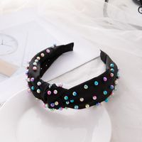 Retro Knot Four-sided Bomb Inlay Beads Hair Band 1 Piece sku image 2