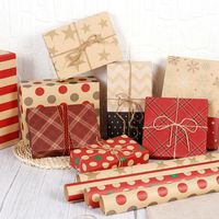 Christmas Fashion Geometric Kraft Paper Festival Gift Wrapping Supplies main image 6