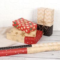 Christmas Fashion Geometric Kraft Paper Festival Gift Wrapping Supplies main image 4