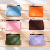 Women's Solid Color Canvas Zipper Coin Purses main image 3