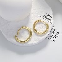 1 Pair Elegant Round Gold Plated Brass Gold Plated Hoop Earrings main image 2