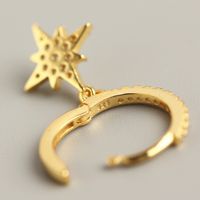 Elegant Star Moon Sterling Silver Plating Rhinestones Earrings 1 Pair main image 5