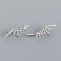 Fashion Solid Color Sterling Silver Inlay Zircon Ear Studs 1 Pair sku image 2