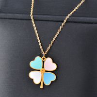 Fashion Four Leaf Clover Stainless Steel Plating Earrings Necklace main image 4
