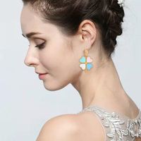 Fashion Four Leaf Clover Stainless Steel Plating Earrings Necklace main image 5
