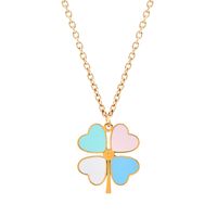 Fashion Four Leaf Clover Stainless Steel Plating Earrings Necklace sku image 1