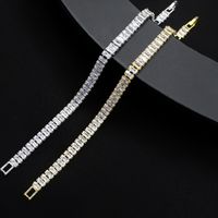 Luxurious Square Copper Inlay Zircon Women's Bracelets Earrings Necklace main image 3