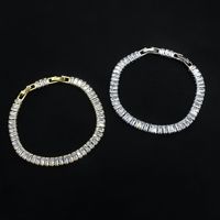 Luxurious Square Copper Inlay Zircon Women's Bracelets Earrings Necklace main image 5