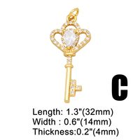 1 Piece Copper Zircon Sun Rainbow Key sku image 3