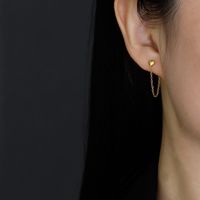 Mode Forme De Cœur Argent Sterling Placage Boucles D'oreilles 1 Paire main image 3